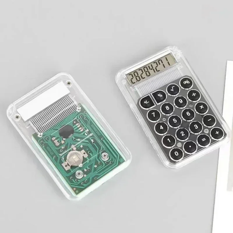 1Pcs 학생 계산기 LCD 디스플레이 대형 ScreenSiicone 버튼 8 자리 Handhed Study전자 계산기 Schoo 용품