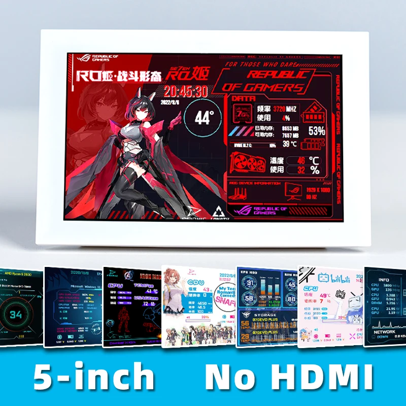 5-inch screen IPS chassis sub-screen USB display shows Aida64 video GIF DIY small display monitor