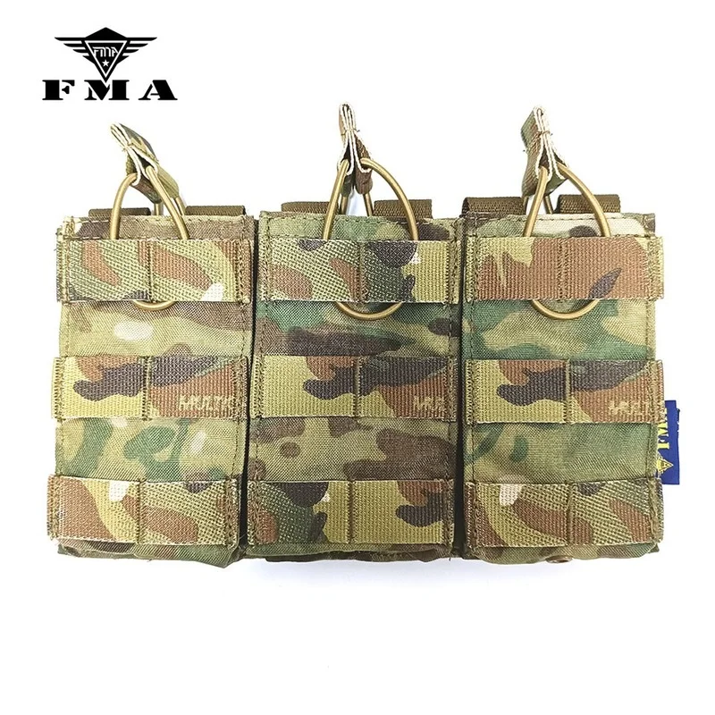 

FMA Triple Molle 556 Magazine Pouch Tactical Military Pouches MOLLE Vest Trigeminy Storage Bag Free Shipping