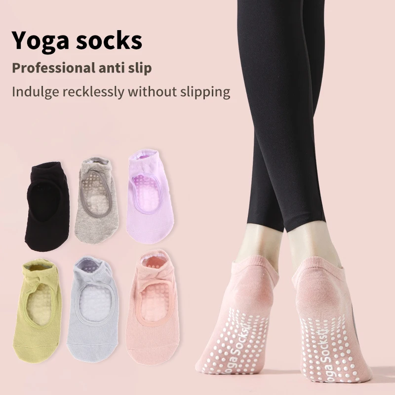 

1Pair Professional Yoga Socks Backless Non-slip Pilates Training Short Floor Socks Sport Gym Workout Slipper Running Grip Sock