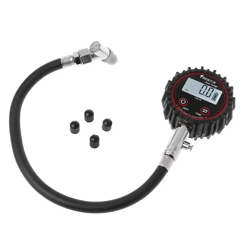 LCD Display Digital Tire Air Pressure Gauge 200 PSI High Accuracy