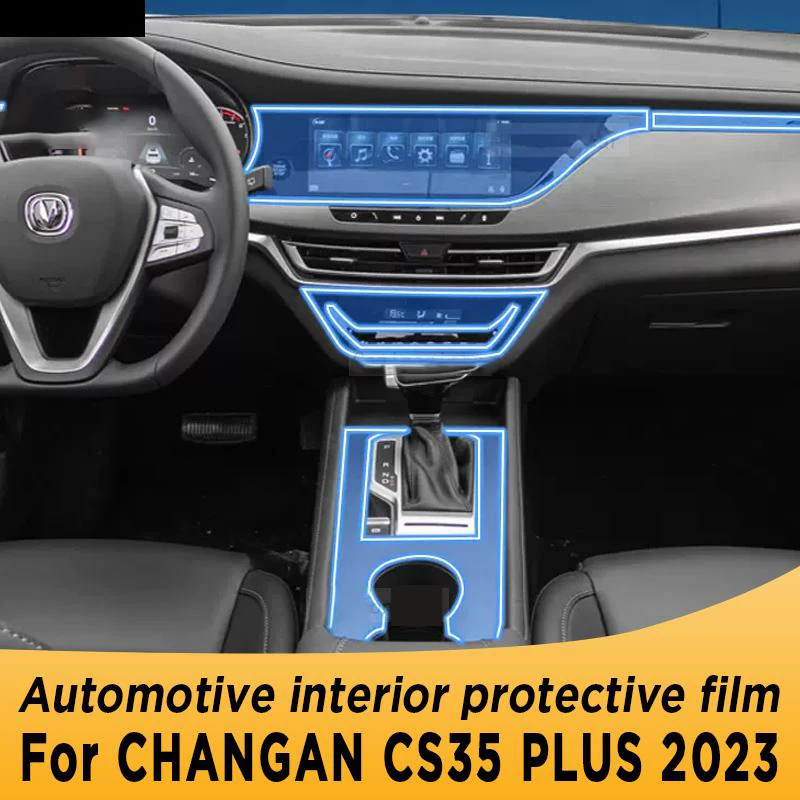 

For CHANGAN CS35 Plus 2023 Gearbox Panel Dashboard Navigation Automotive Interior Protective Film TPU Transparent Anti-Scratch