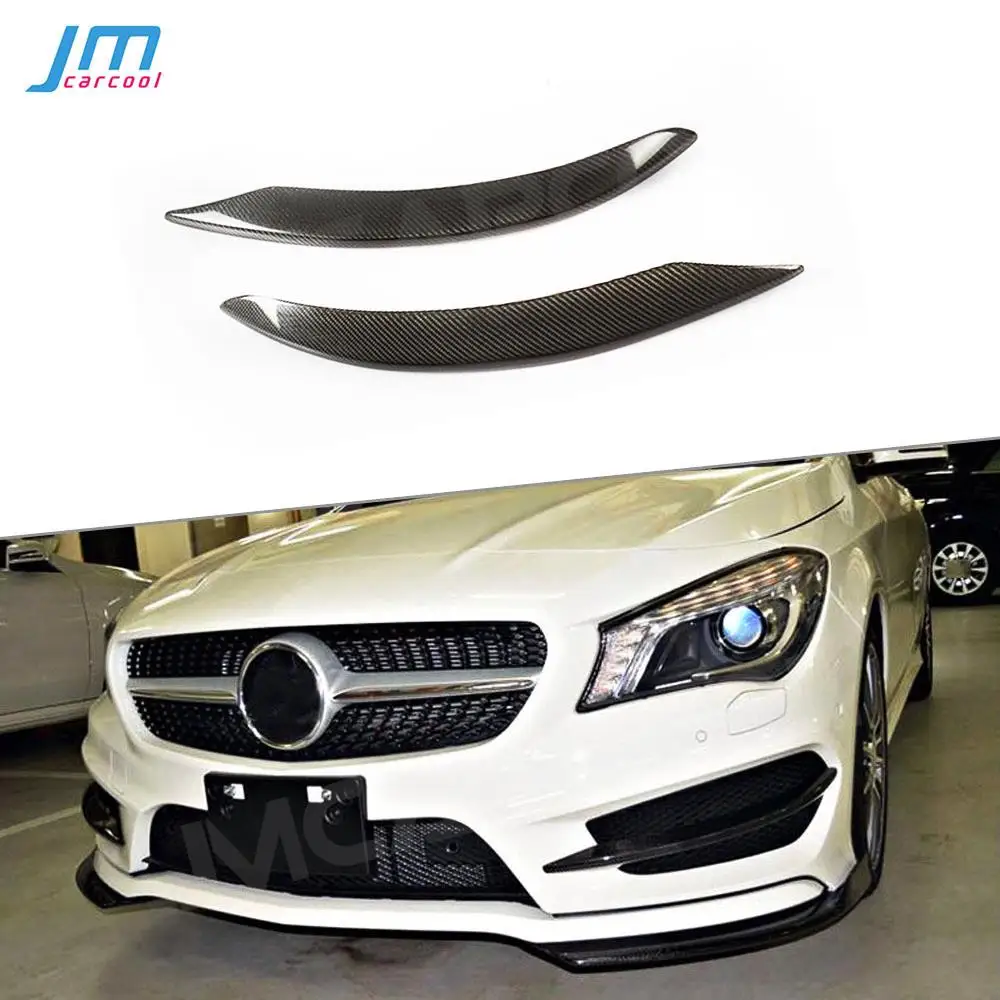 

Carbon Fiber Front Bumper Air Vent Middle Trim Strip Foglight Fin Canards For Benz CLA Class W117 CLA250 Sport 2014-2016