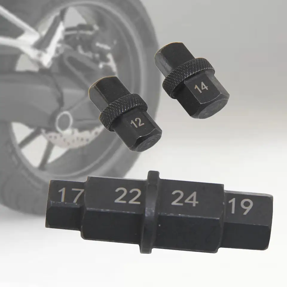 MLY Universal Hex Axle Socket Tool Set – 17mm 19mm 22mm 24mm Motorcycle Front Wheel Tool