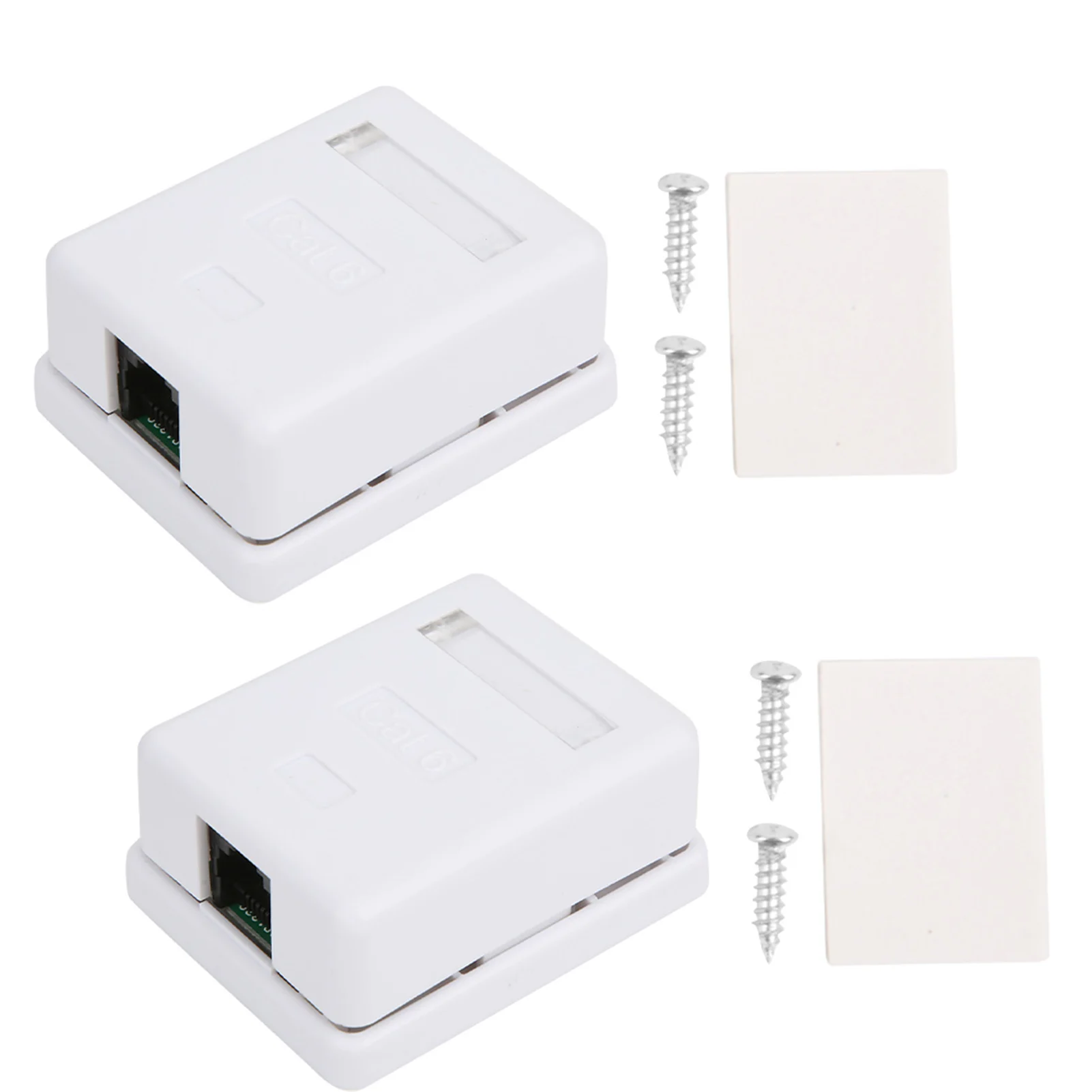 Cat6 RJ45 8P8C Mount Box Single Port Desktop Information Junction Box Connector Wall Coupler Jack Adapter 2Pcs electrical junction box,electrical box,electrical distribution box