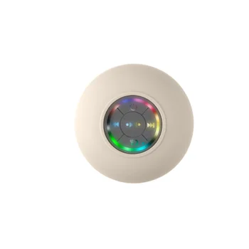 Portable Waterproof Bluetooth Shower Speaker with Suction Cup and LED Lights 3D Surround Stereo subwoofer 7