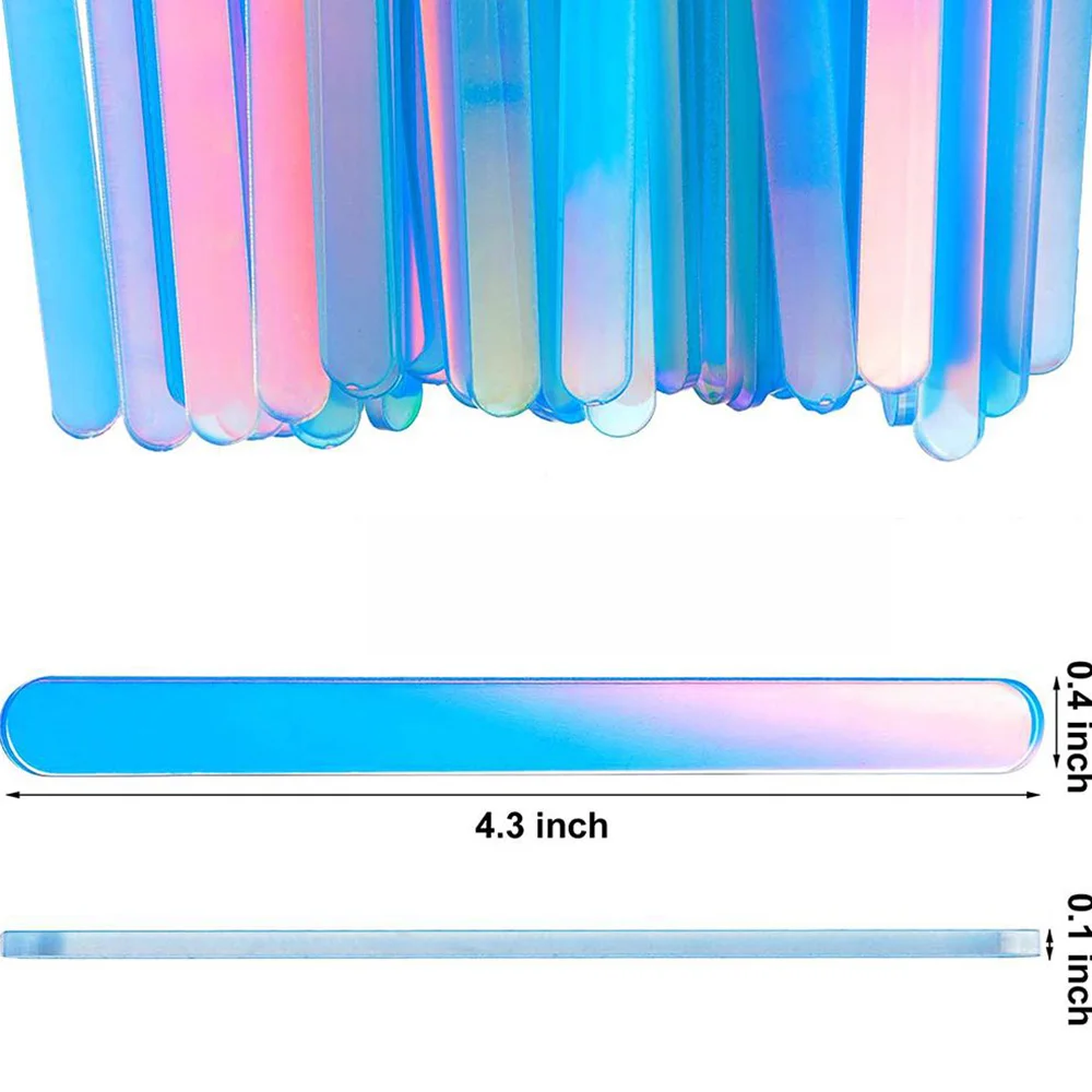 Ice Cream Sticks 50Pcs Gradient Ice Cream Stick Reusable Acrylic Cakesicle Sticks Durable Freezer Popsicle Sticks Candy Cakesicles Home Party