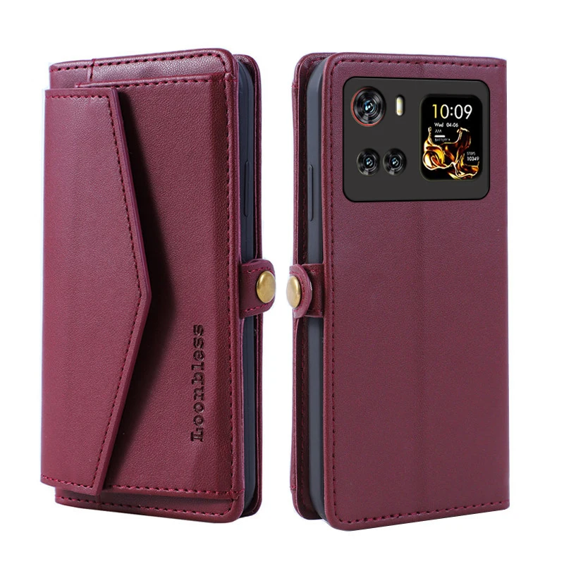 Leather Wallet Flip Phone Case - Elegant Book Style Holster Cover