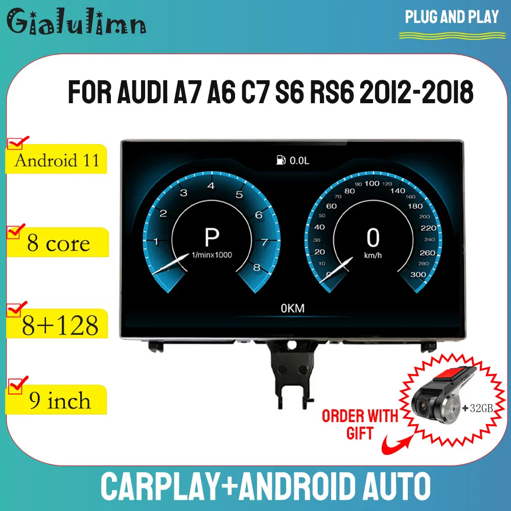 Gialumimn Per Audi A6 S6 A7 C7 Rs7 Rs6 S7 2012 2018 Android 12 Autoradio Lettore Stereo Multimediale Carplay Gps Navi 9 Pollici Auto