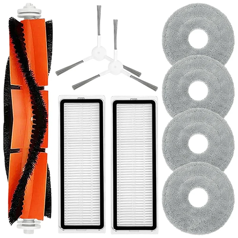 Compatibile con Xiaomi, Robot Vacuum Mop 2S, XMSTJQR2S, Accessori for aspirapolvere, Filtro Hepa, Panni for mop, Spazzola Laterale Principale, Pezzi di Ricambio (Color 12Bpcs