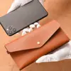 New Fashion Retro Envelope Wallets for Women PU Leather Purses Simple Solid Card Holder Phone Pouch Lady Clutch Coin Purse 5