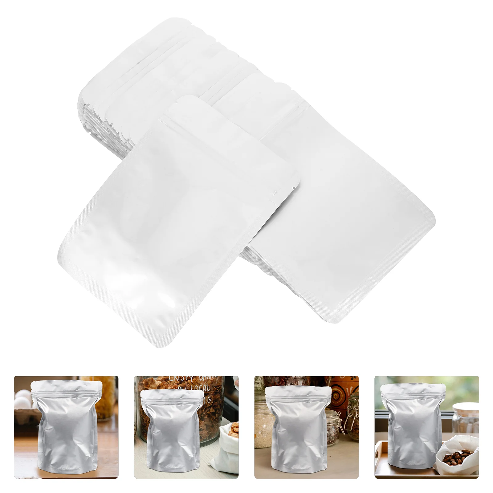 

50 Pcs Foil Bag Goodie Packaging Bags Resealable Pouch Portable Party Candy Wrapping for Aluminum Tea Storage Coffee Bean