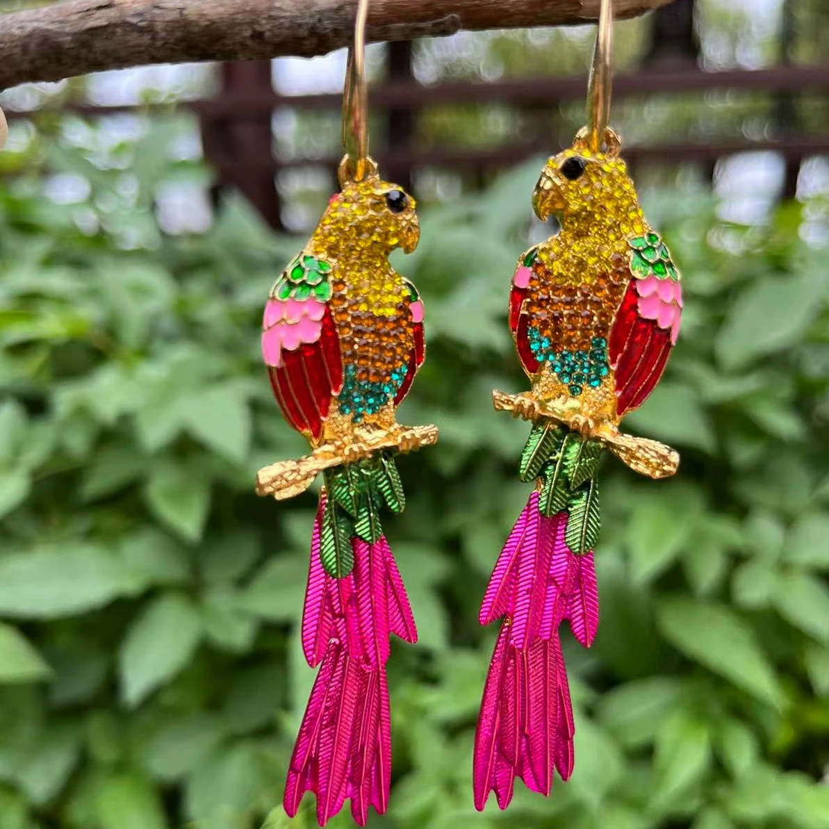 Creative New Colorful Parrot Dangle Earrings