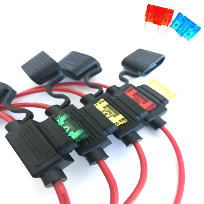 Standard/Mini/Micro Car Waterproof Fuse Box Blade Type In Line Fuse Holder Power Socket 18/16/14/12AWG 5A 10A 20A 30A40A50A 1Set fuse boxes