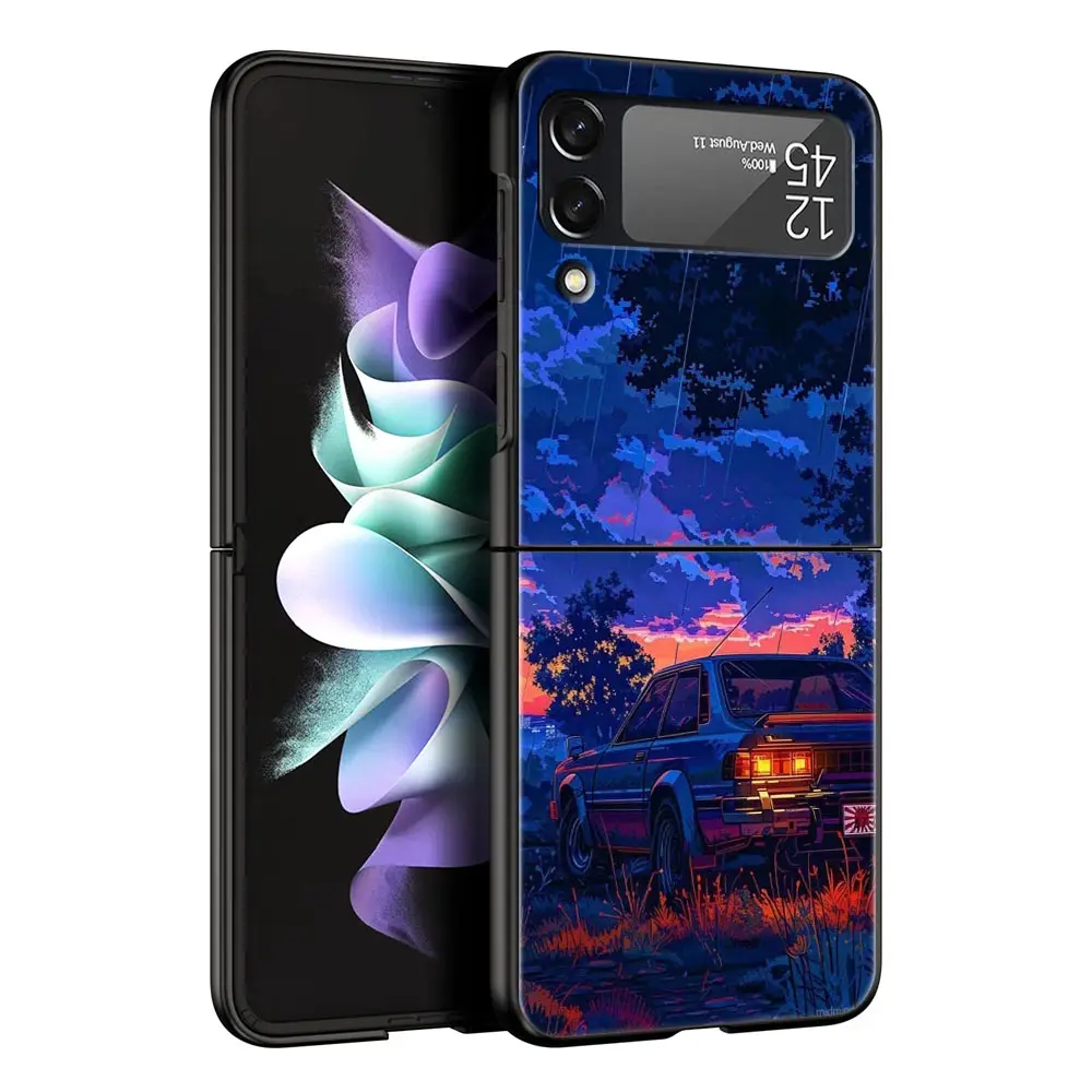 JDM Tokyo Drift Sports Car Black Folding Phone Case