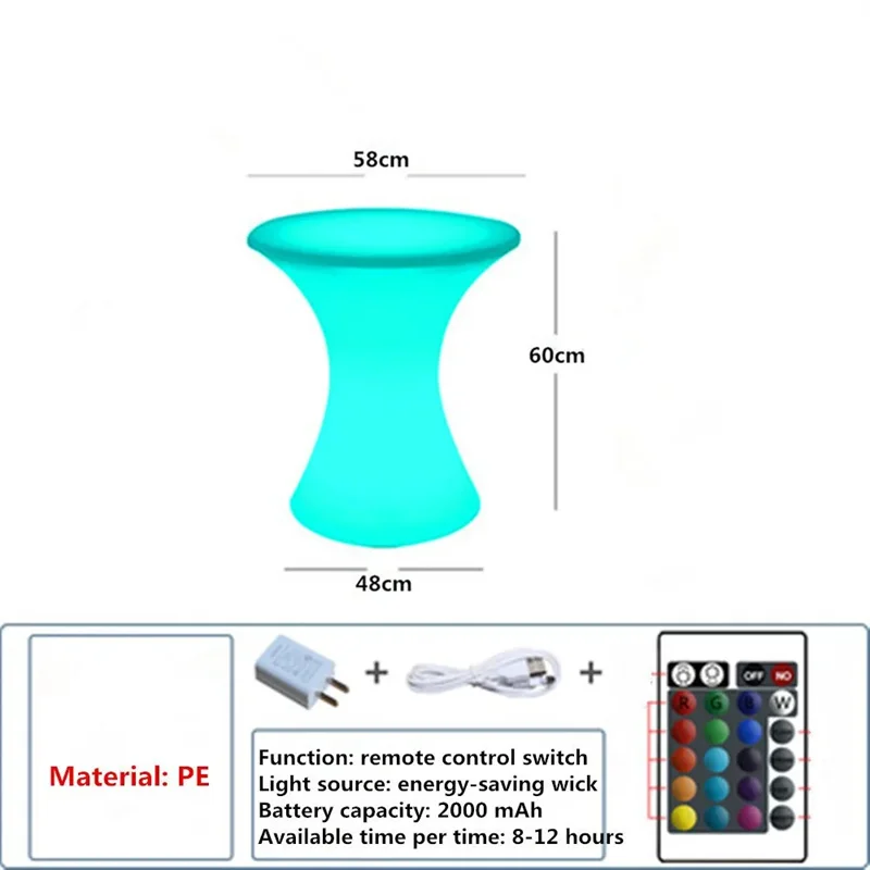 New Furniture Rgb Rechargeable Illuminated Gaming Chair Waterproof Led Bar Chair Seat Outdoor Use For Bar Ktv Disco