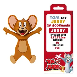 3D Cartoon Tom and Jerry Animal Bookmarks - PVC Material Stationery (Jerry - 1Pcs)