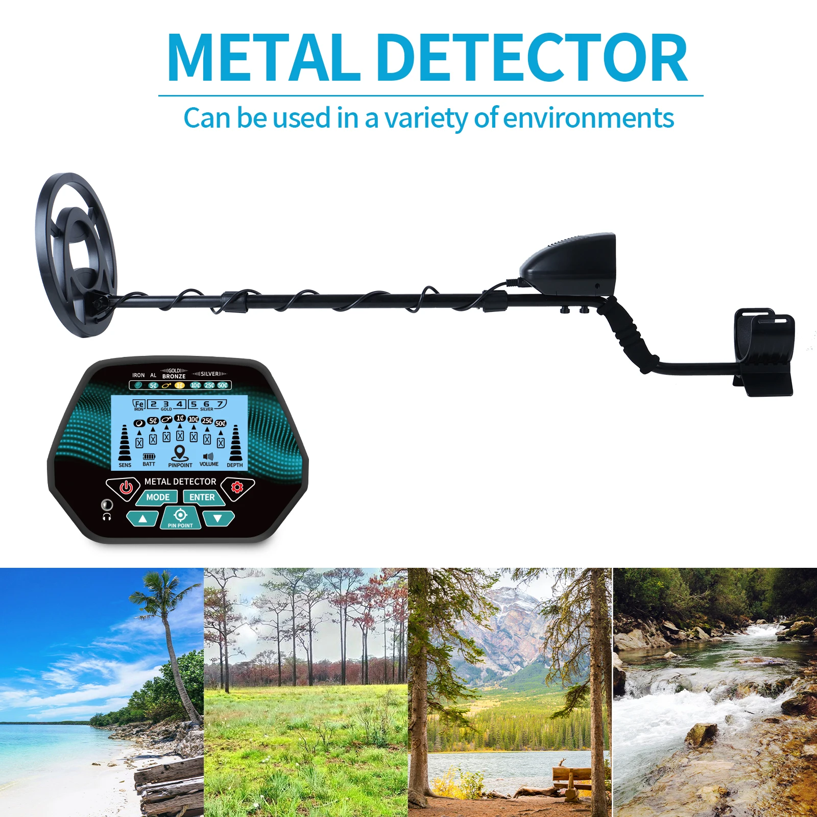 Underground Metal Detector GT620G High Sensitivity Liquid Crystal Professional Gold Hunter Circuit  Waterproof Coil 3
