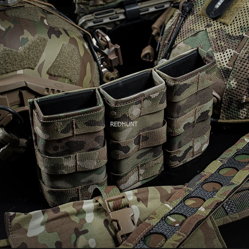 Molle Combat Bag Vest Mag Pouch Pack Fast Cartridges Clip Ammunition Carrier Ammo Holder Tactical Mag 7.62 Triple Magazine Pouch 5