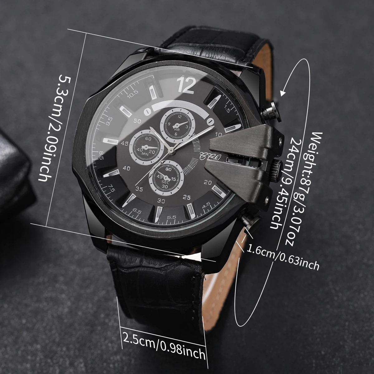 1pcs/set Men's Trendy Handsome Fashion Digital Scale Large Dial Quartz Watch ( Box Not Included)