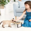 Cat Bowl with 15° Tilting Stand Stainless Steel Elevated Cat Bowl Pet Feeding Station Suitable for Food and Water 2