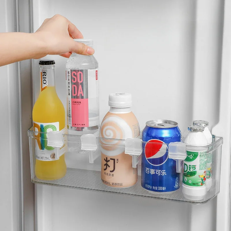 4pcs Seasoning Divider Fridge Clip-on Partition Beverage Refrigerators Food Board Adjustable Shelf Sorting Bookend Side Door
