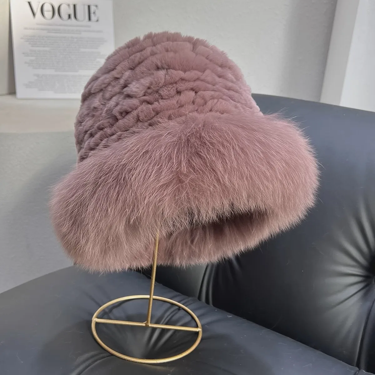 ICYMI Winter Real Fur Hat Women Warm Knitted Genuine Real Rabbit
