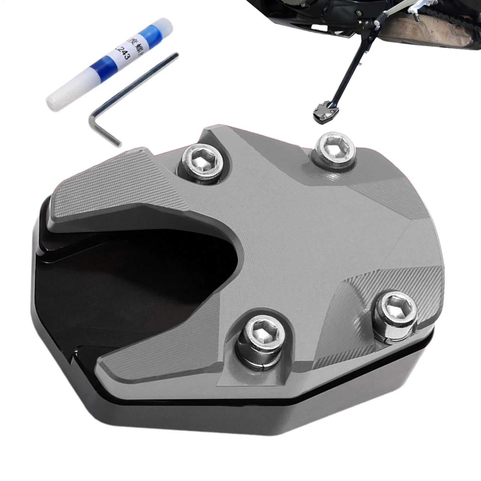 Aluminum Kickstand Extender Foot Pad - Motorcycle Accessory