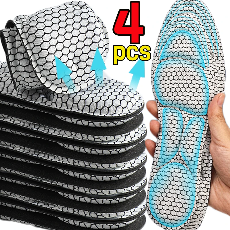

2pairs 5D Sports Running Insoles Women Men Graphene Cuttable Shoes Pads Massage Memory Foam Insole Unisex Feet Care Cushions