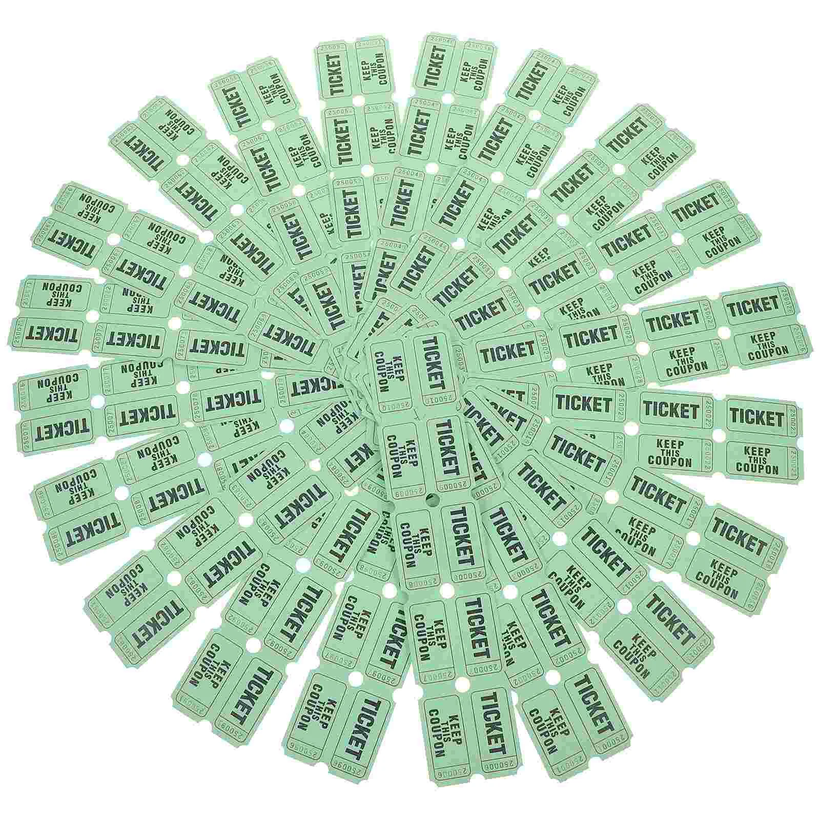 

100 Pcs Ticket Raffle Tickets Lottery Event Bulk Entrance Labels for Party Paper