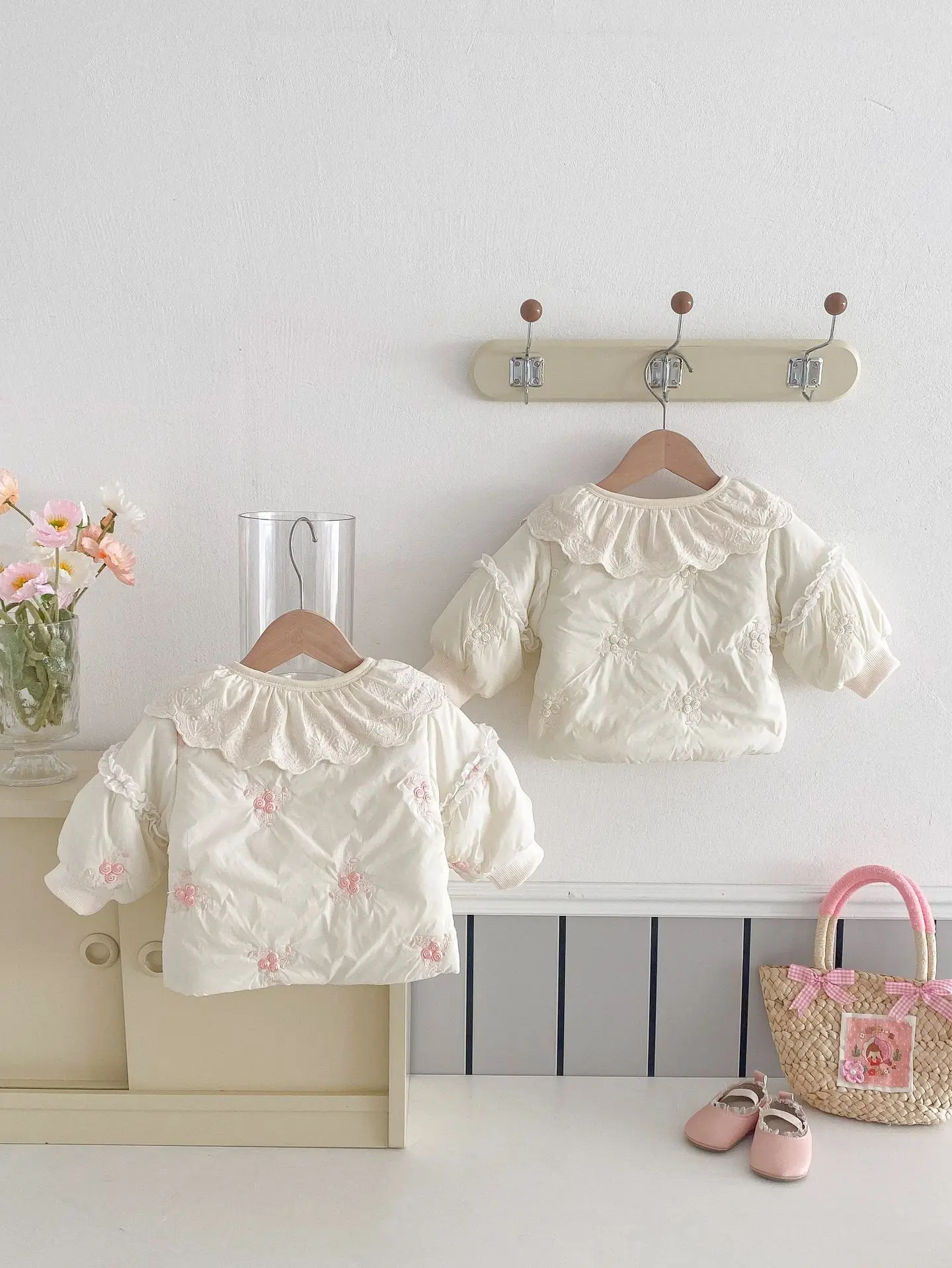 Description Picture 6 of itemMILANCEL Winter Baby Girls Clothes Peter Pan Collar Baby Girls Parkas Fur Lining Kids Warm Jacket