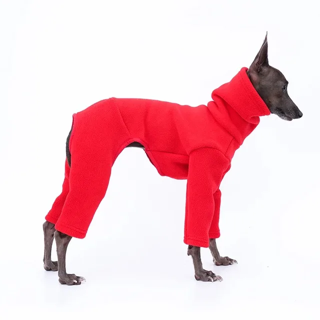 Italian Greyhound Hoodie Dog Clothes Super Warm Whippet Winter Jacket Four Legged Thick Dog Coat Fleece Warm Greyhound Clothes 5