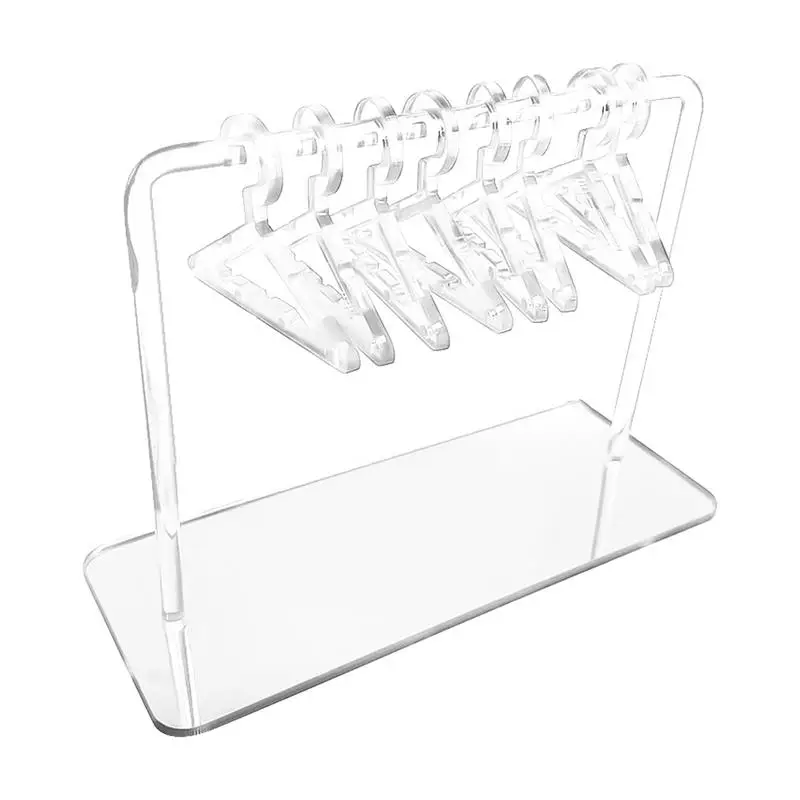 

Jewelry Organizer Stand Acrylic Mini Coat Hanger Rack Earring Display Stand Jewelry Show Case Earring Hook For Girls DIY Gift