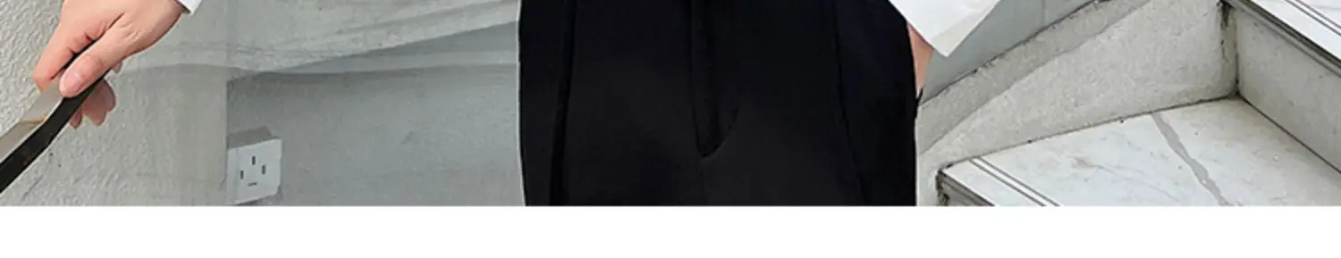 Description Picture 4 of itemSenior Embossing Hollow Sleeve Men Blouse Elegant Shirts Pleated Stitching Office Work Business Formal Tops Design Streetwear