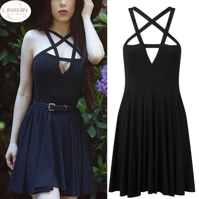 

2024 New Summer Bandage Dress Women Sexy Evening Party Dress Halter Sleeveless Hollow Out Bodycon Dresses Vestido