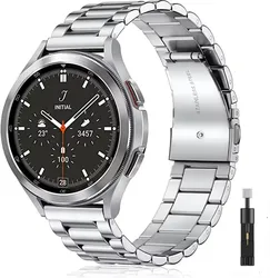 Premium Stainless Steel Metal Watch Strap - Elegant and Durable Wristband - Galaxy Watch 5 40mm (Silver with tool)