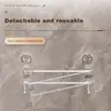 Double-rod Suction Cup Towel Rack For Home Bathroom Towel Storage With Hook For Wet And Dry Towel Dual-use Bathroom Storage 5