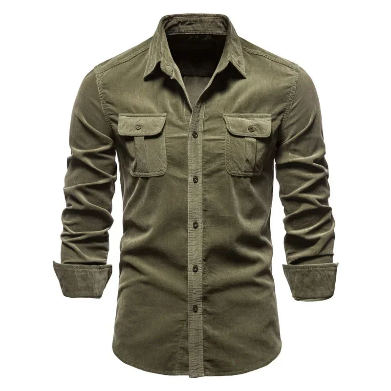 

Men's Autumn Cotton Corduroy Men's Business Shirt Slim Fit Casual Shirt Men's New Long Sleeve Coat