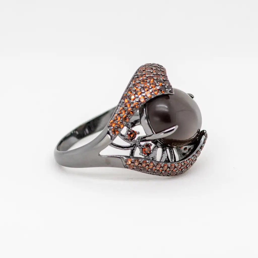 GEM'S BALLET Natural Smoky Quartz Gemstone Cocktail Ring 925 Sterling Sliver Vintage Gothic Rings For Women Gift Party Jewelry silver ring silver rings gemstone ring