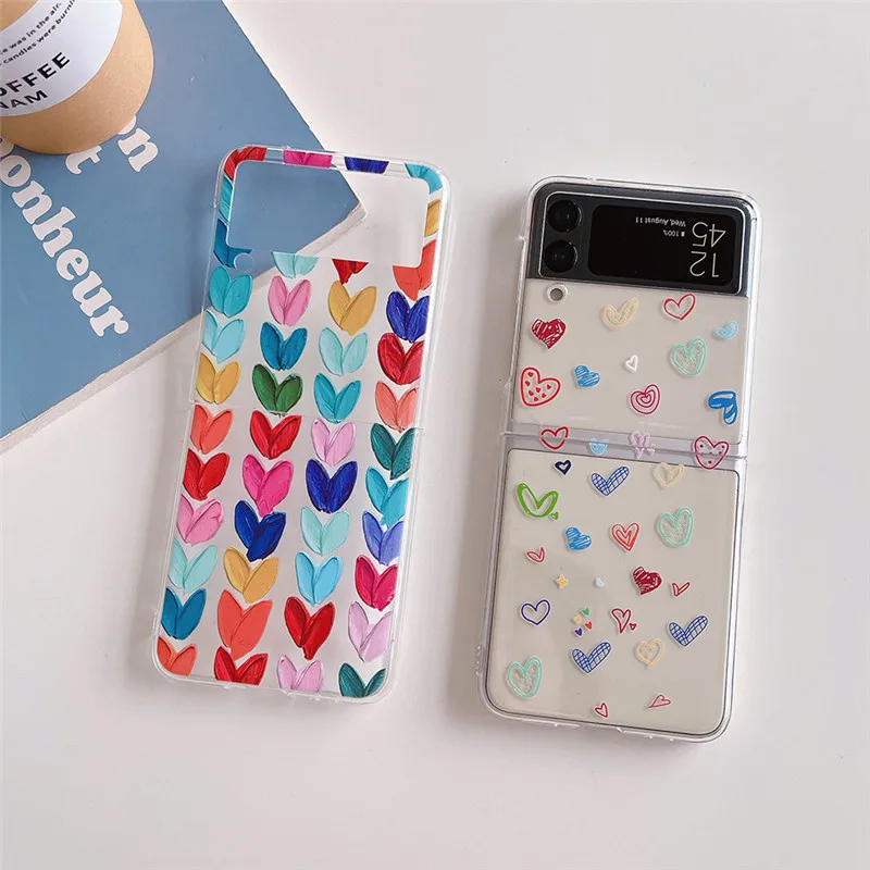 

Чехол для телефона для Samsung Z Flip 3 Z Flip 4 5G, Жесткий ПК прозрачный противоударный чехол для Z Flip 4 Z Flip 3 Funda Coque