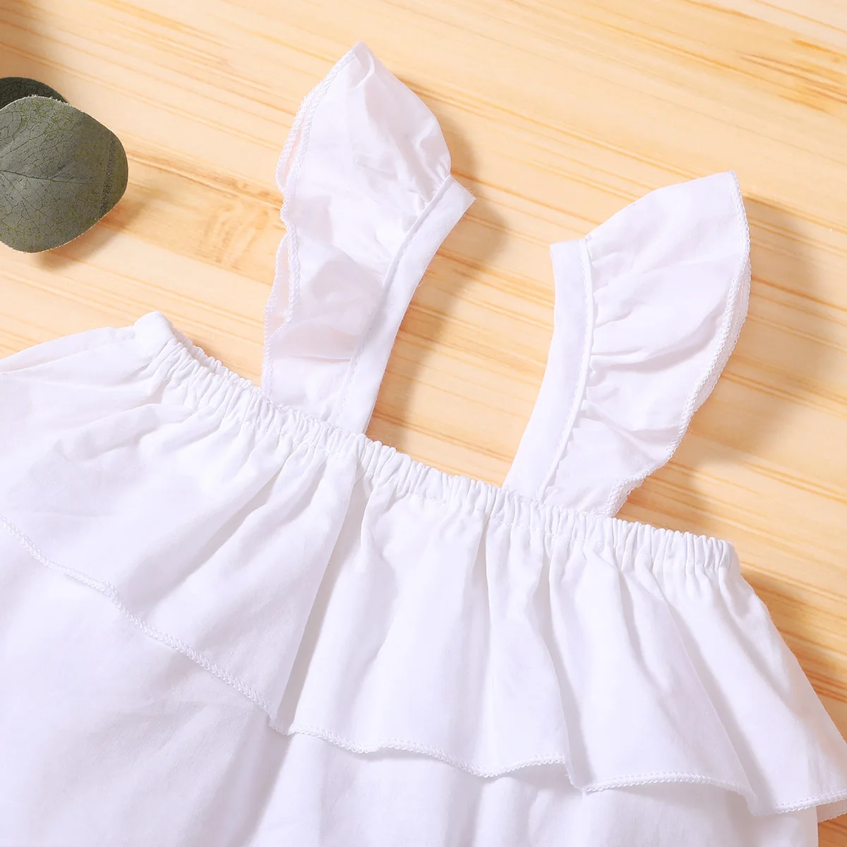 newborn baby clothing set 0-4Years Summer Infant Baby Girls 2pcs Clothes Sets Solid Strap Sleeveless Ruffles Vest Tops+Denim Shorts Baby Clothing Sets small baby clothing set	