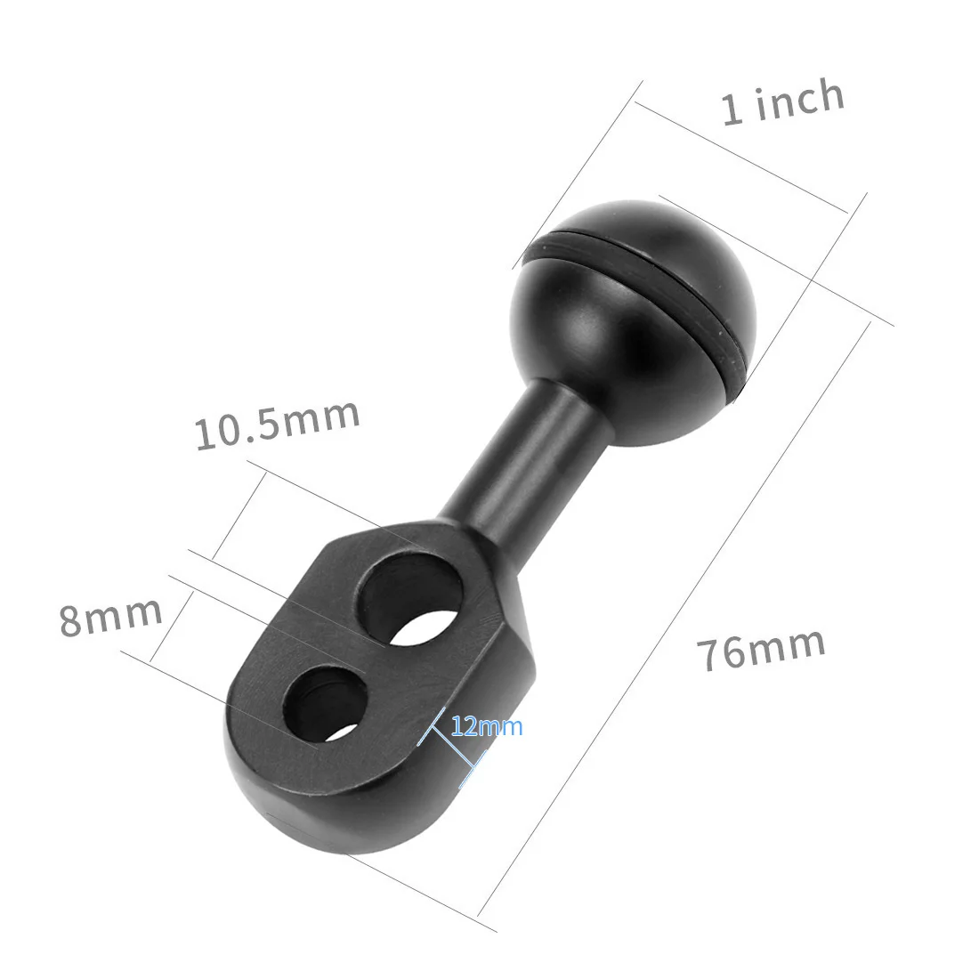 1-Zoll-Kugelkopfadapter 1/4 Zoll M5-Schraube für GoPro 13 12 Insta360 X5 OSMO 360 ° Action Unterwasser Fülllicht Arm Griff Tablett Tauchen – Detail 21