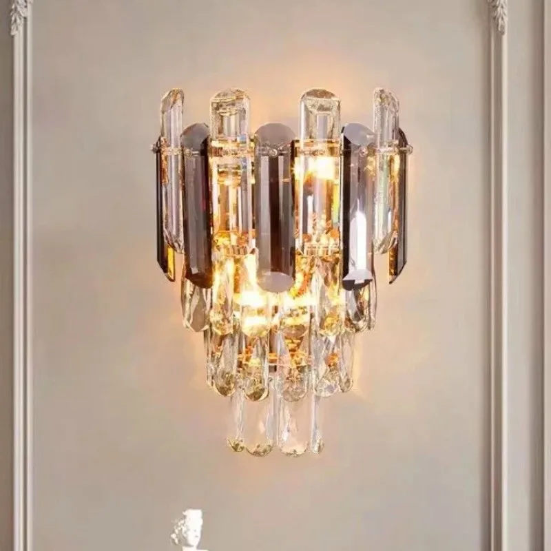 

Nordic Luxury Metal Crystal Wall Lamp For Livingroom Bedroom Restaurant Corridor Illumination Decorative Fashion Luminaire