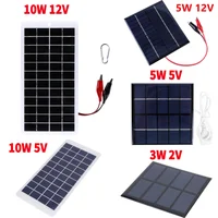 Chargeur de batterie solaire avec mousqueton, 10W, 12V, cellules en polysilicium, banque d'alimentation portable pour pompe de lampe extérieure 1
