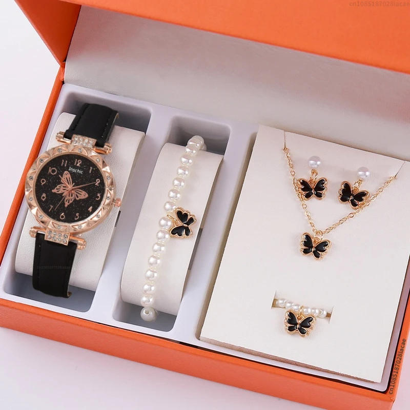 Women Watches Pink Pearl Butterfly Fashion Rhinestone Casual Bracelet Watch Simple Female Clock Ladies Quartz Wristwatches women watches,electronic watch
