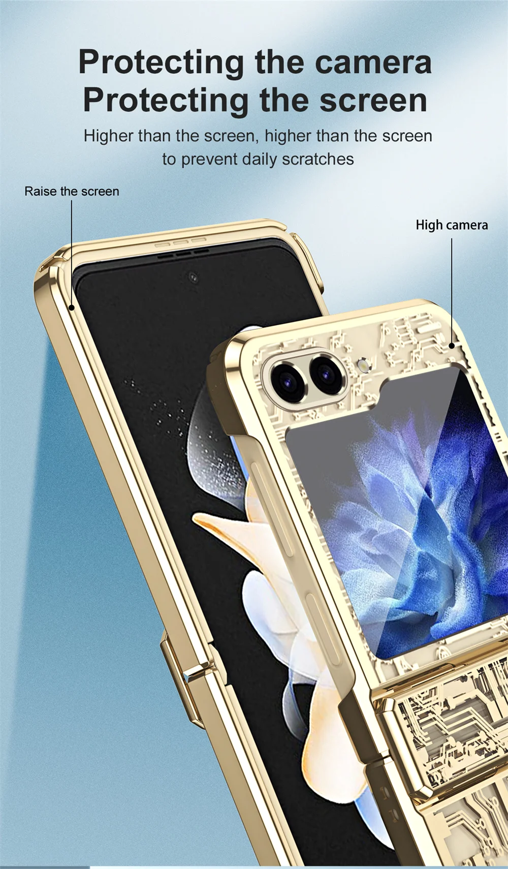 For Galaxy Z Flip 5 ins New Circuit Pattern Case for Samsung Z