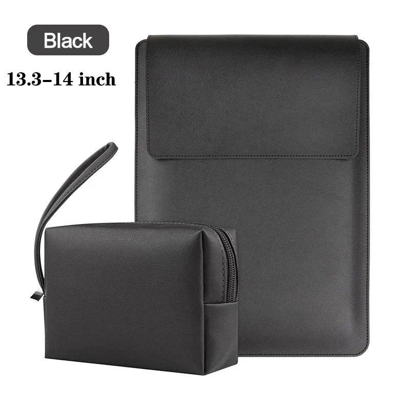 Versatile Waterproof Leather Laptop Sleeve with Built-in Stand
