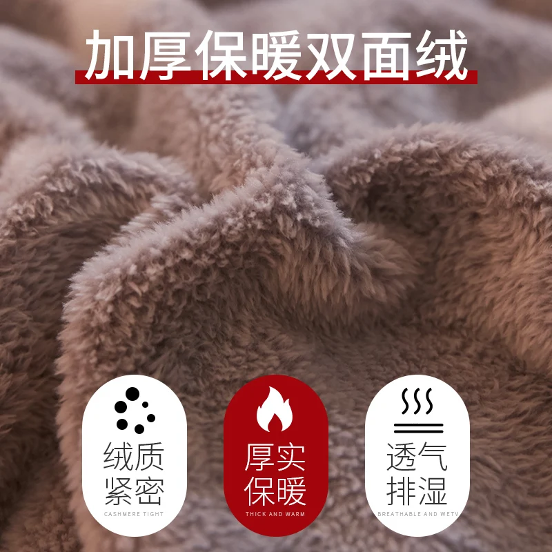Bed Comforter Lamb velvet super warm quilt winter thickening warm coral fleece blanket bed single double dormitory student flannel comforter