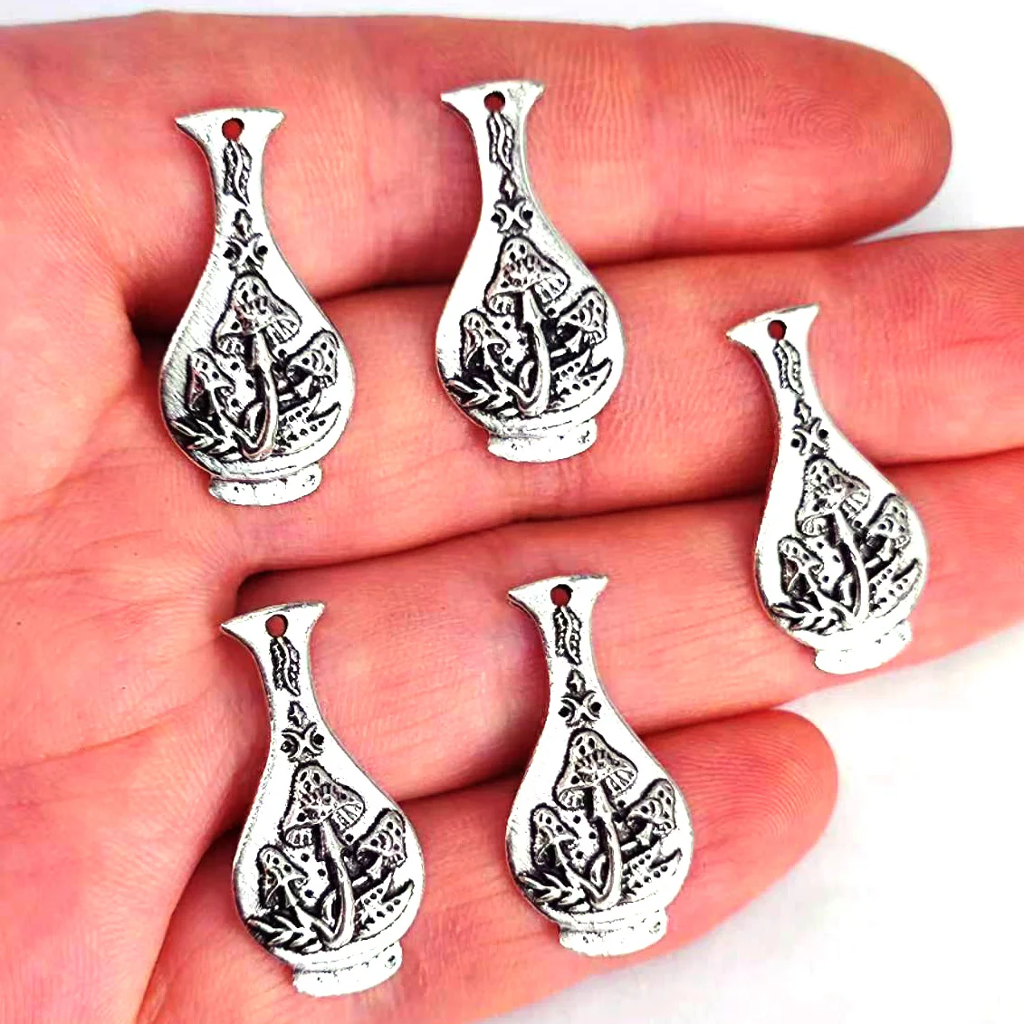 

5pcs making jewelry findings cute mushroom moon star vase charm for DIY earring necklace