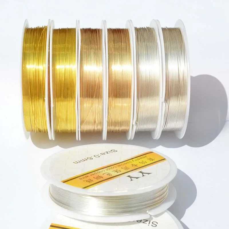 No discoloration Copper Wire /line/cord 0.2/0.3/0.4/0.5/0.6/0.8/1.0mm DIY for Jewelry Making Bracelet Long-lasting fixed color